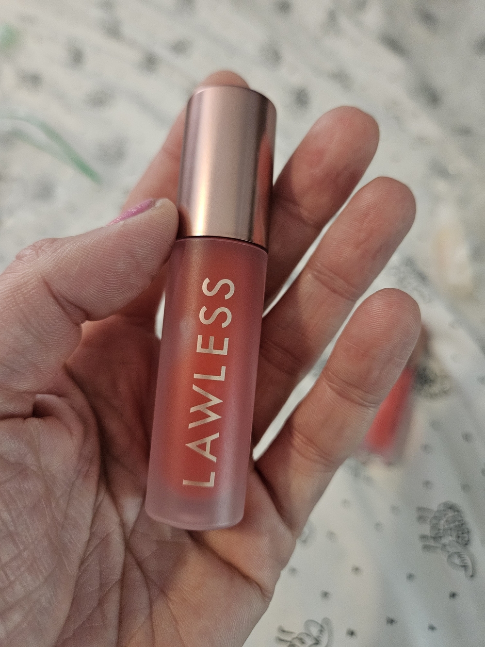 LAWLESS Liquid Lipstick in Coral Rose color.  Cherry Vanilla. Lip Plumping